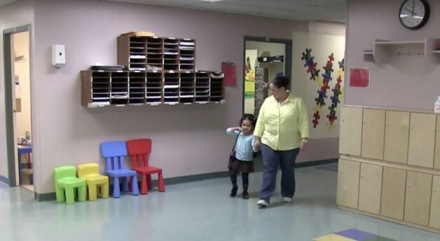 Vanessa walking with mom