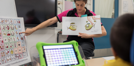 Modeling use AAC to teach AAC